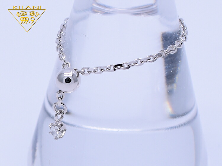 楽天市場】K18ホワイトゴールド 天然ダイヤ0.05ct スライド