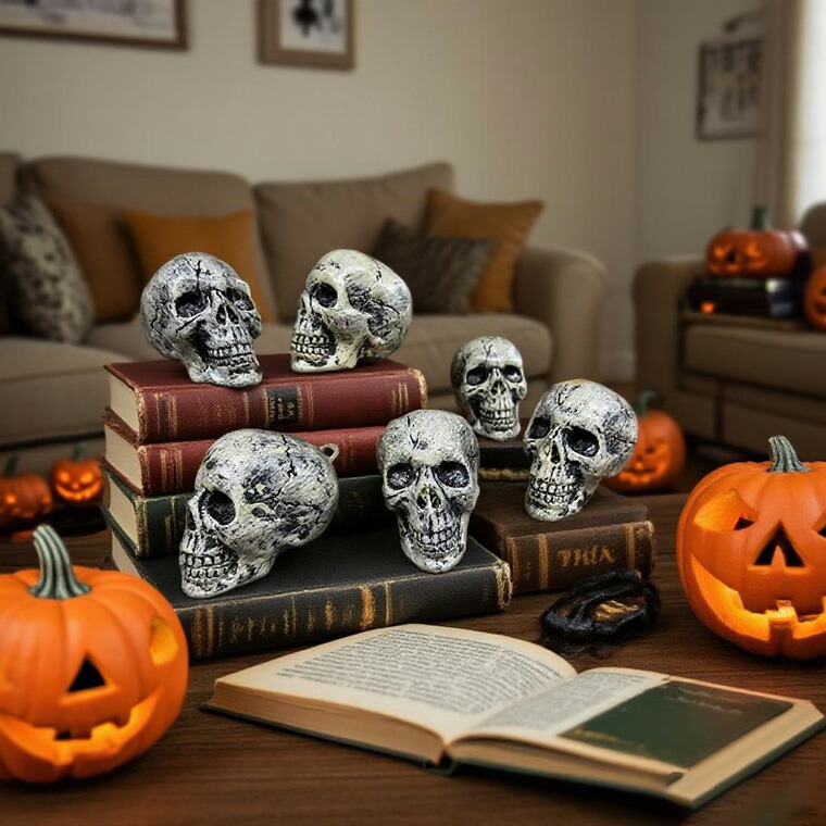 楽天市場】ハロウィン スカル 6体セット ハロウィン 飾り 骸骨 ドクロ