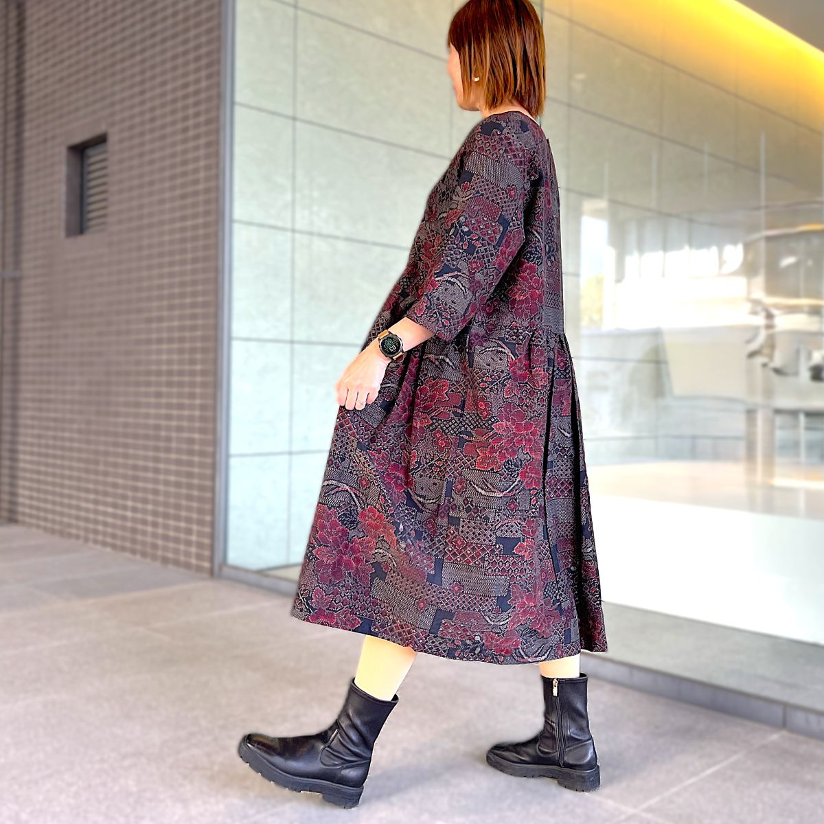 楽天市場】【古布リメイクワンピース】1点物創作服ミセス40代50代