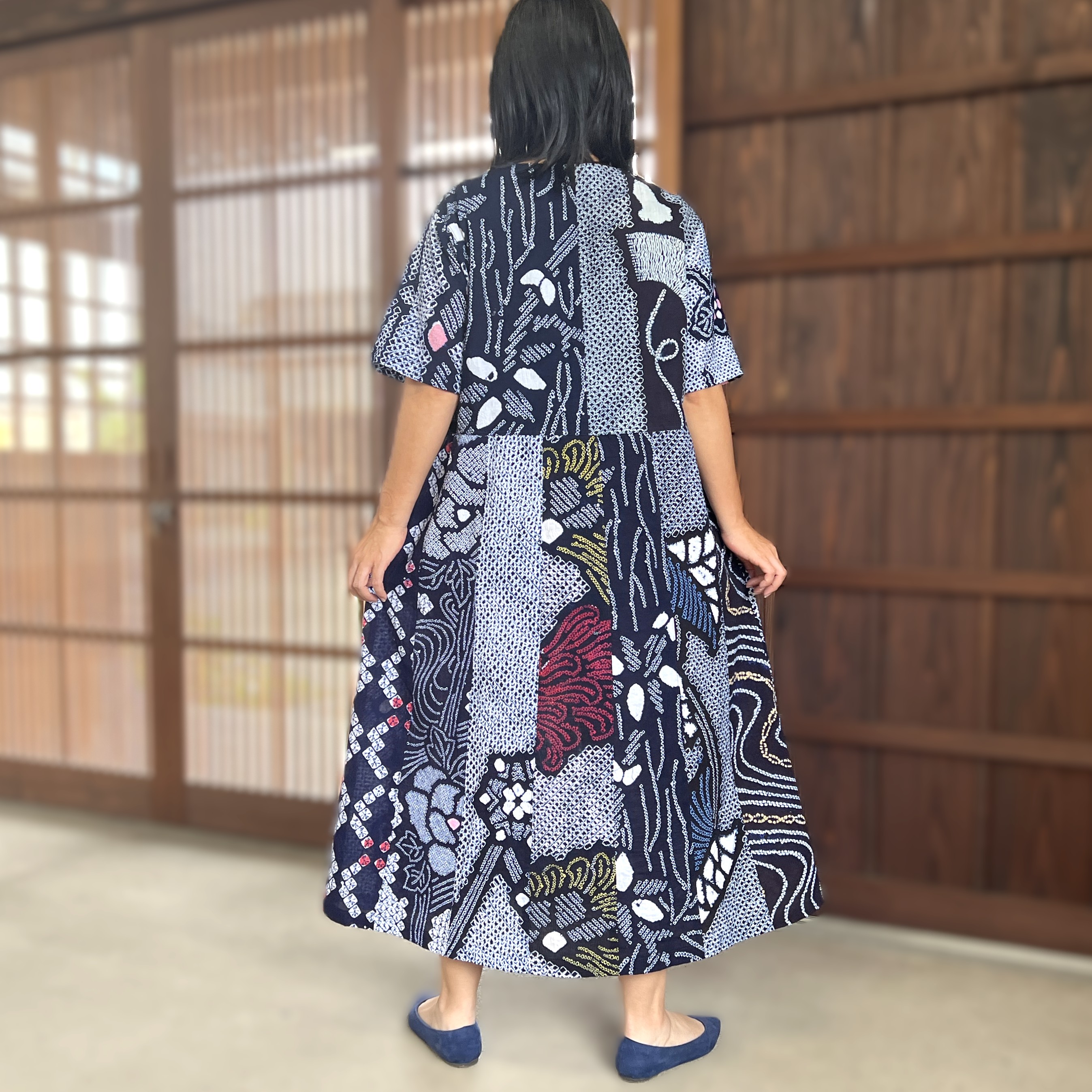 楽天市場】【有松総絞り浴衣リメイクワンピース】高木ふくえ作ロング