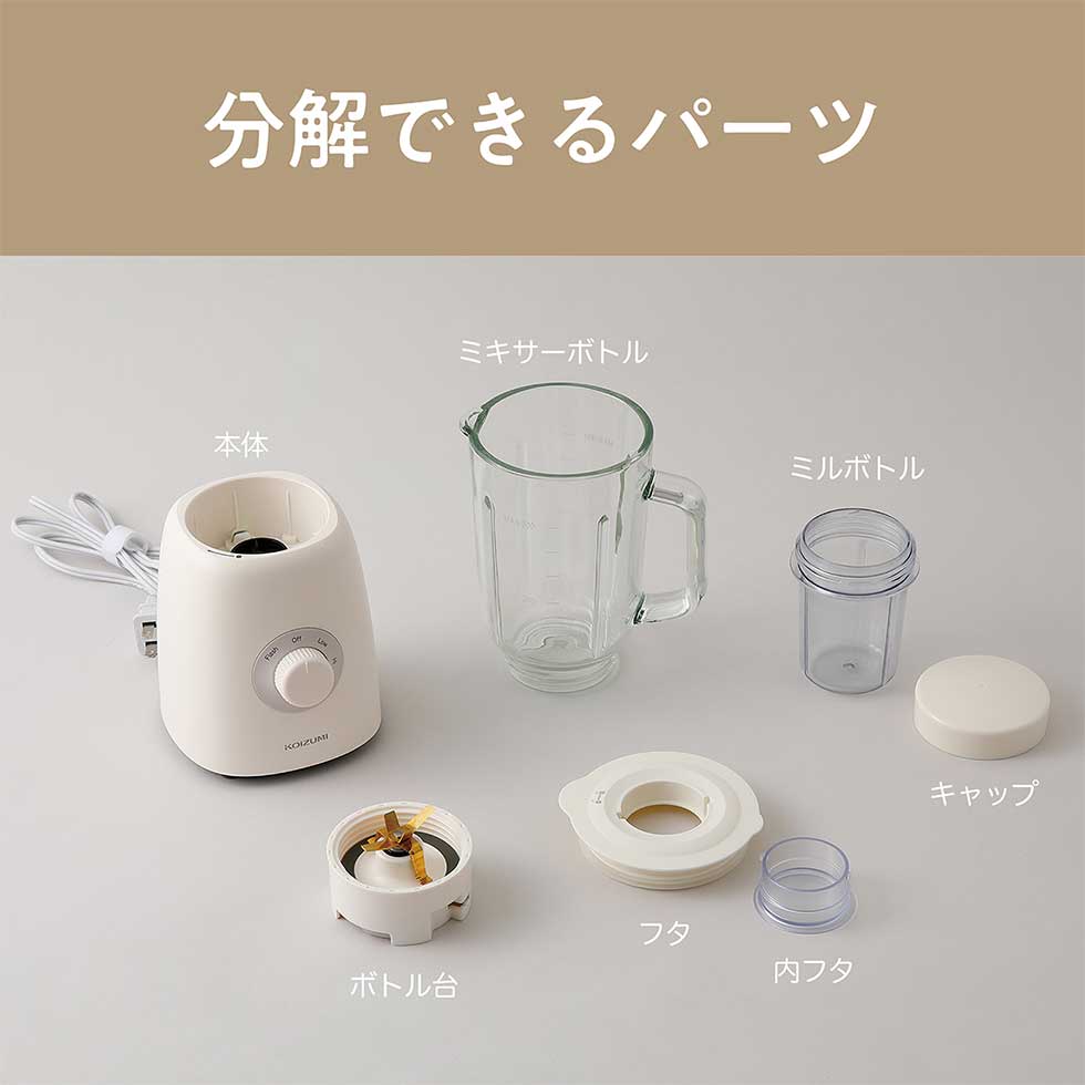 楽天市場】【メーカー公式】コイズミ ミルミキサー KMZ-0601/W 600ml
