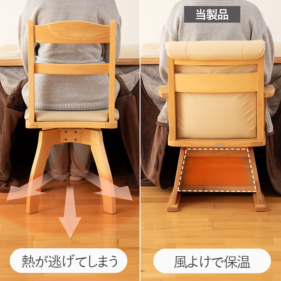 楽天市場】【メーカー公式】24年製 ダイニングこたつ用回転イス KKC