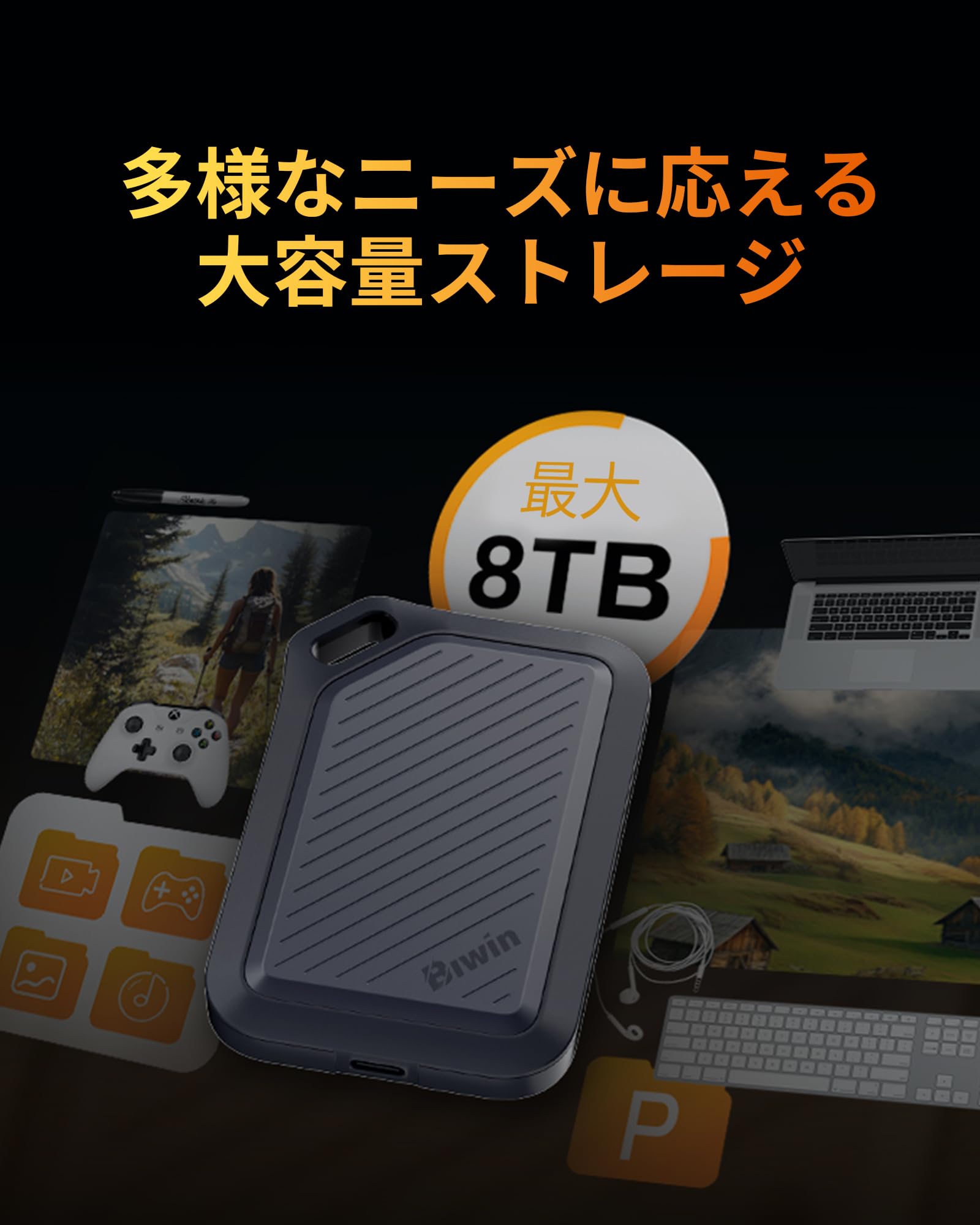 楽天市場】Biwin Amber 外付けSSD 2TB PR2000 USB3.2 Gen2x2 最大読出