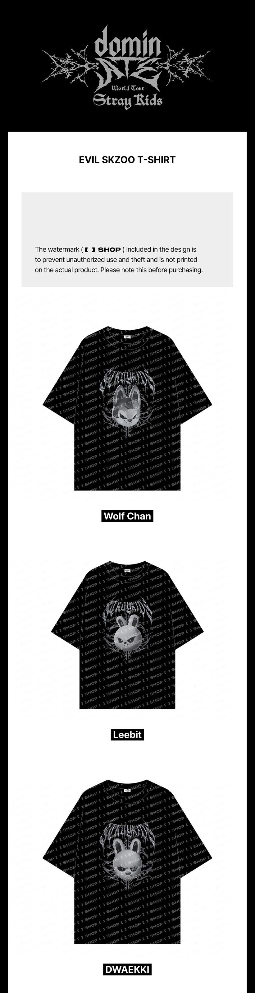 楽天市場】【JYP SHOP特典付】 Stray Kids / EVIL SKZOO T-SHIRT