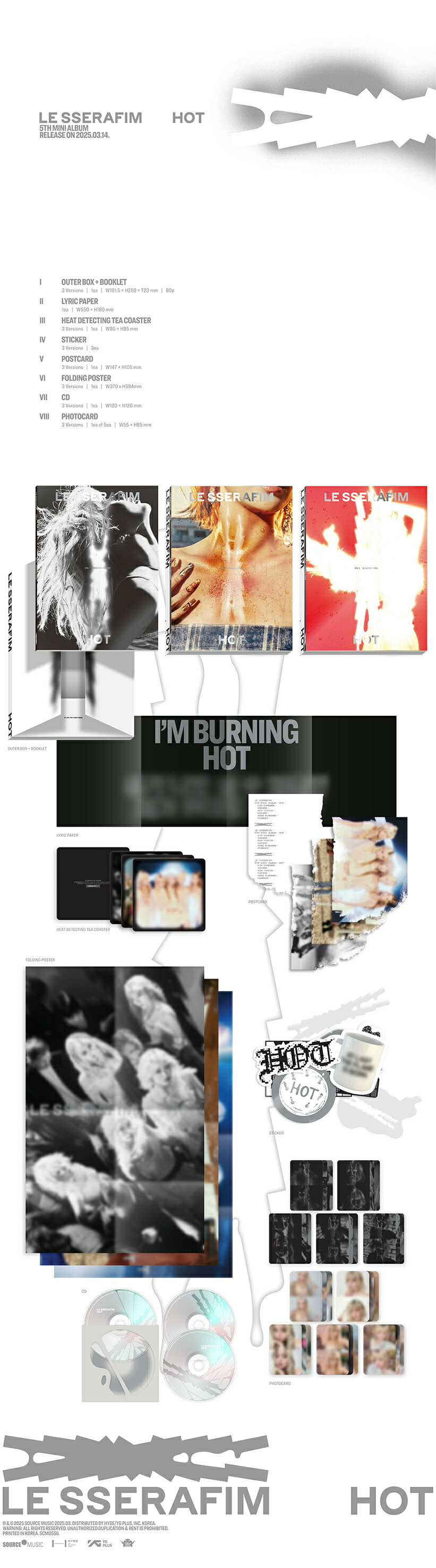 楽天市場】LE SSERAFIM - HOT / アルバム3種セット / PHOTOBOOK VER [3