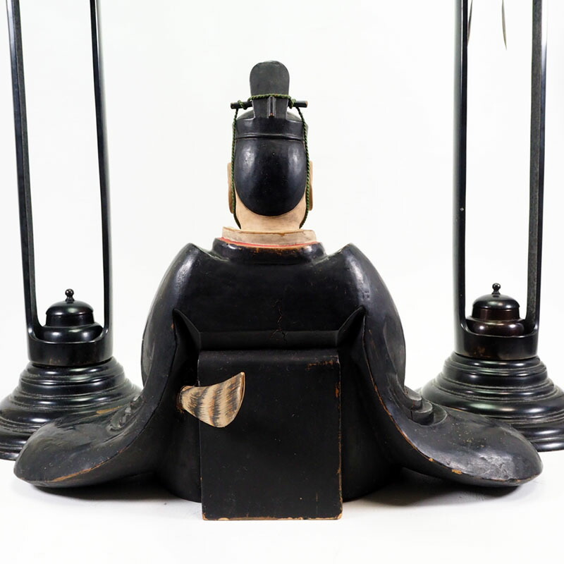 楽天市場】特大！木製人形 菅原道真公 3体 明治 天神様 木製 人形