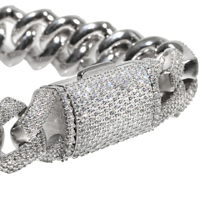 楽天市場】モアサナイト .925Silver 15mm マイアミキューバン