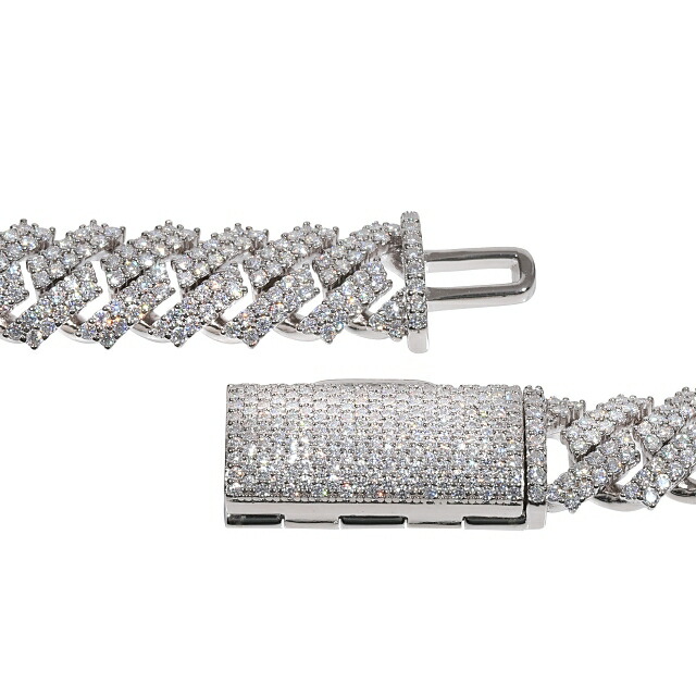 楽天市場】モアサナイト .925Silver 12mm ／50cm マイアミ