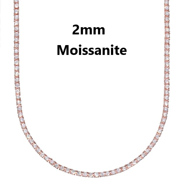 楽天市場】モアサナイト ネックレス 2mm アクセサリー ローズゴールド