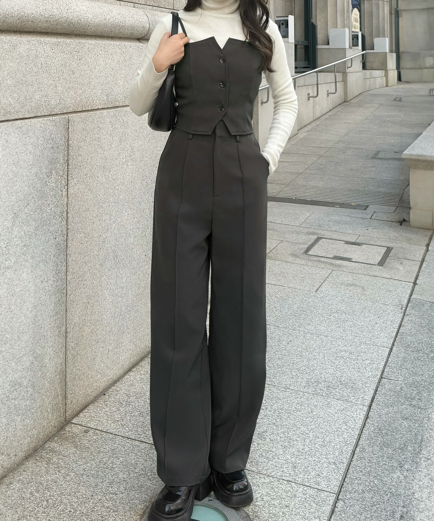 楽天市場】バックレースアップビスチェ＋スラックスパンツ set