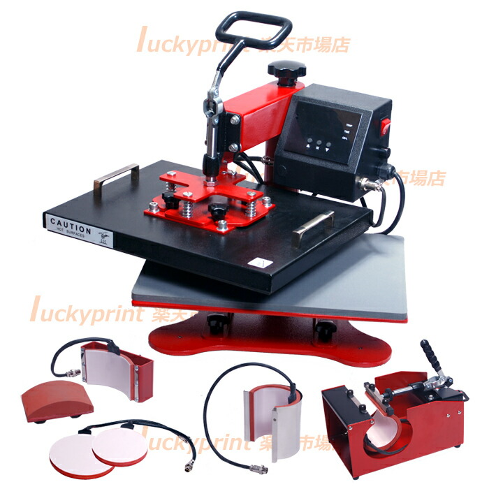 楽天市場】6in1多機能熱転写機 ヒートプレス機 各種プラテン付属