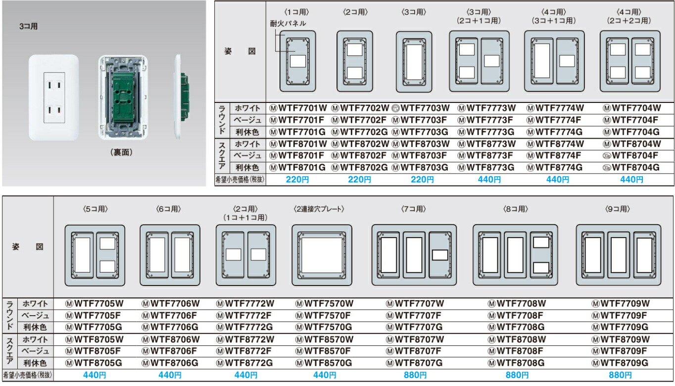 楽天市場】【Panasonic】コスモシリーズワイド21配線器具簡易耐火用