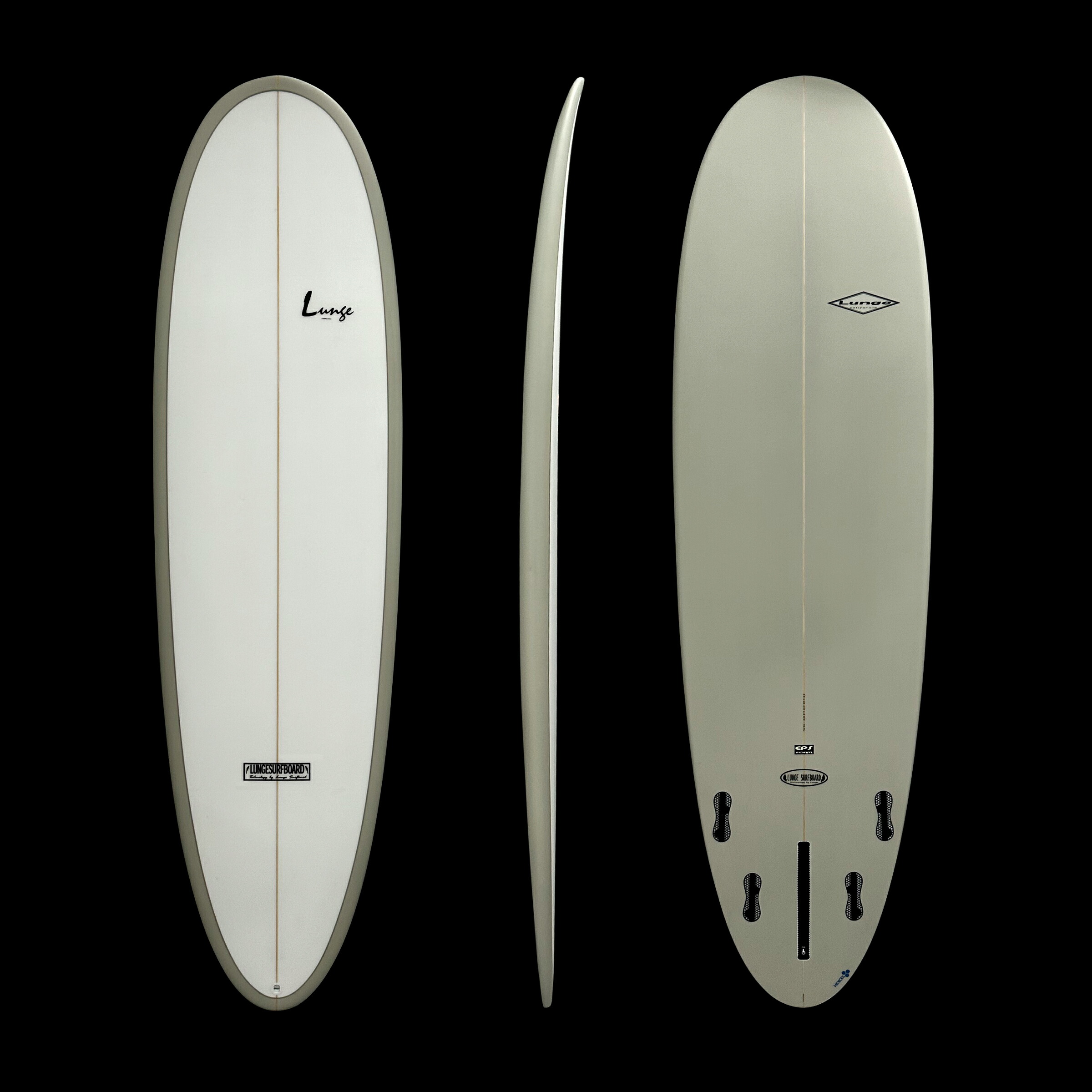 楽天市場】LUNGE TURKEY ミニロングサーフボード EPS クールグレイ 6'8
