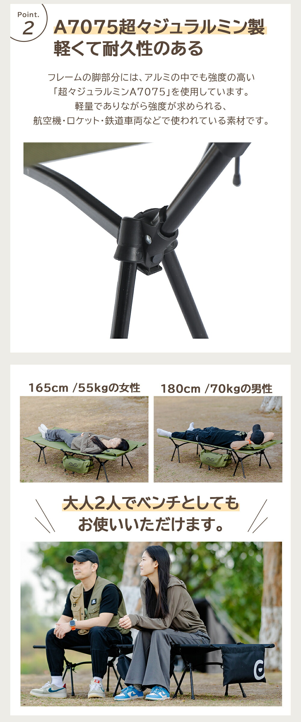 楽天市場】コット 2WAY フォールディング コット【CAMDOOR】折りたたみ