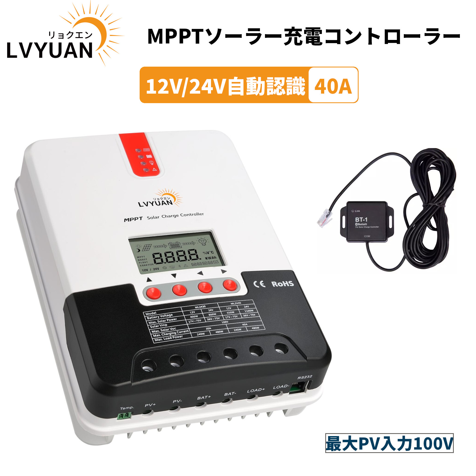 楽天市場】【クーポンで13,599円〜】LVYUAN(リョクエン)MPPT 40A