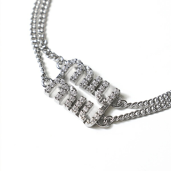 楽天市場】miumiu ミュウミュウ Crystal Logo Bracelet ブレスレット