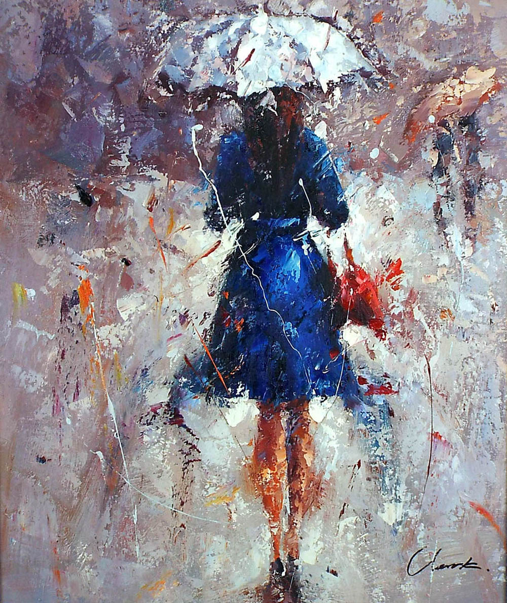 楽天市場】人物の絵 絵画 油絵 アートパネル開業祝い 開院祝い「雨中の