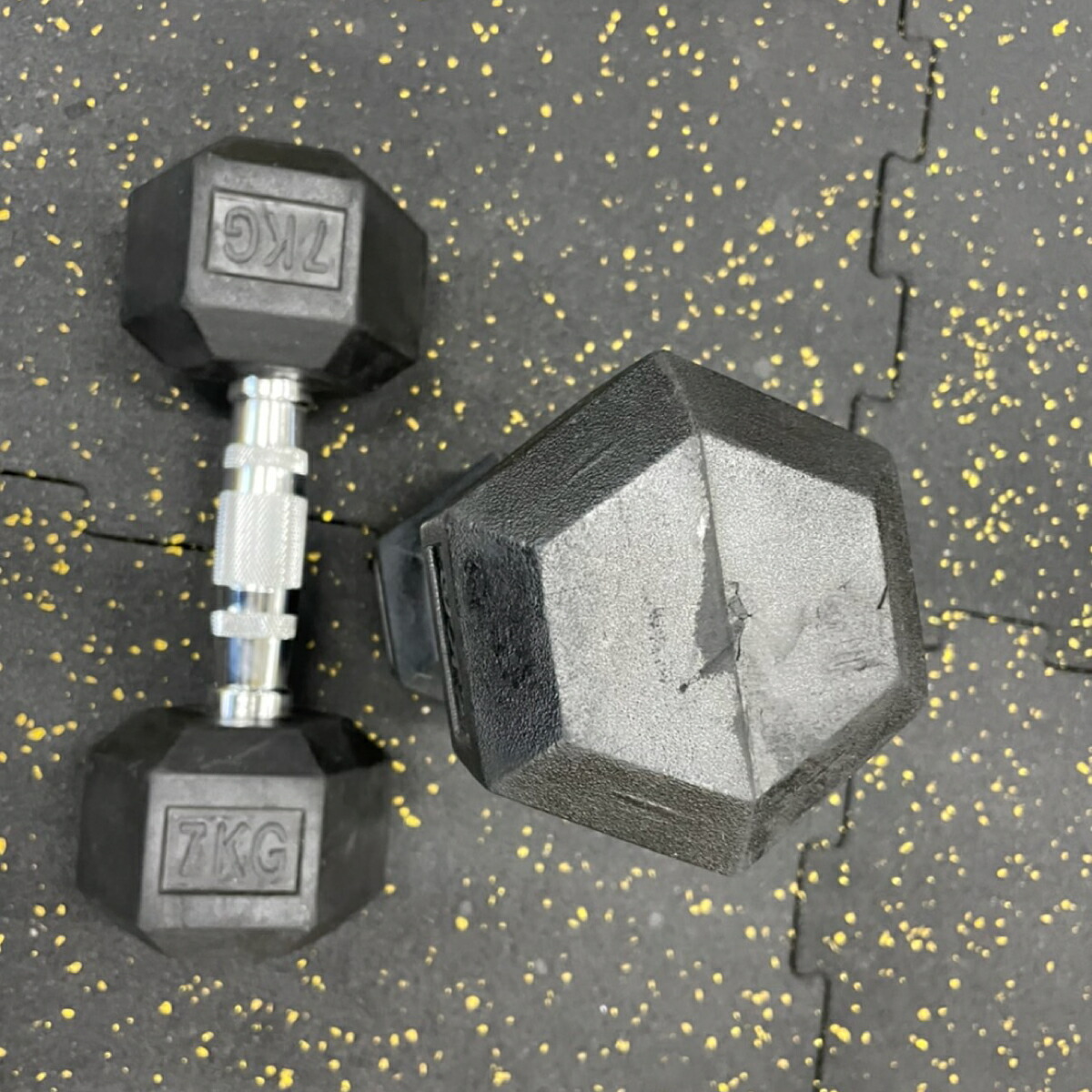 楽天市場】ラバー ヘックス ダンベル 7kg × 2個 セット バーベル