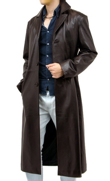 楽天市場】120cm テーラード レザーロングコート S〜3L ラムスキン