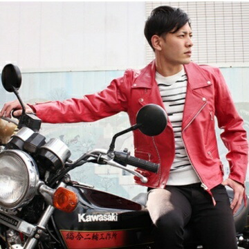 楽天市場】革ジャン ダブルライダースジャケット（水牛革