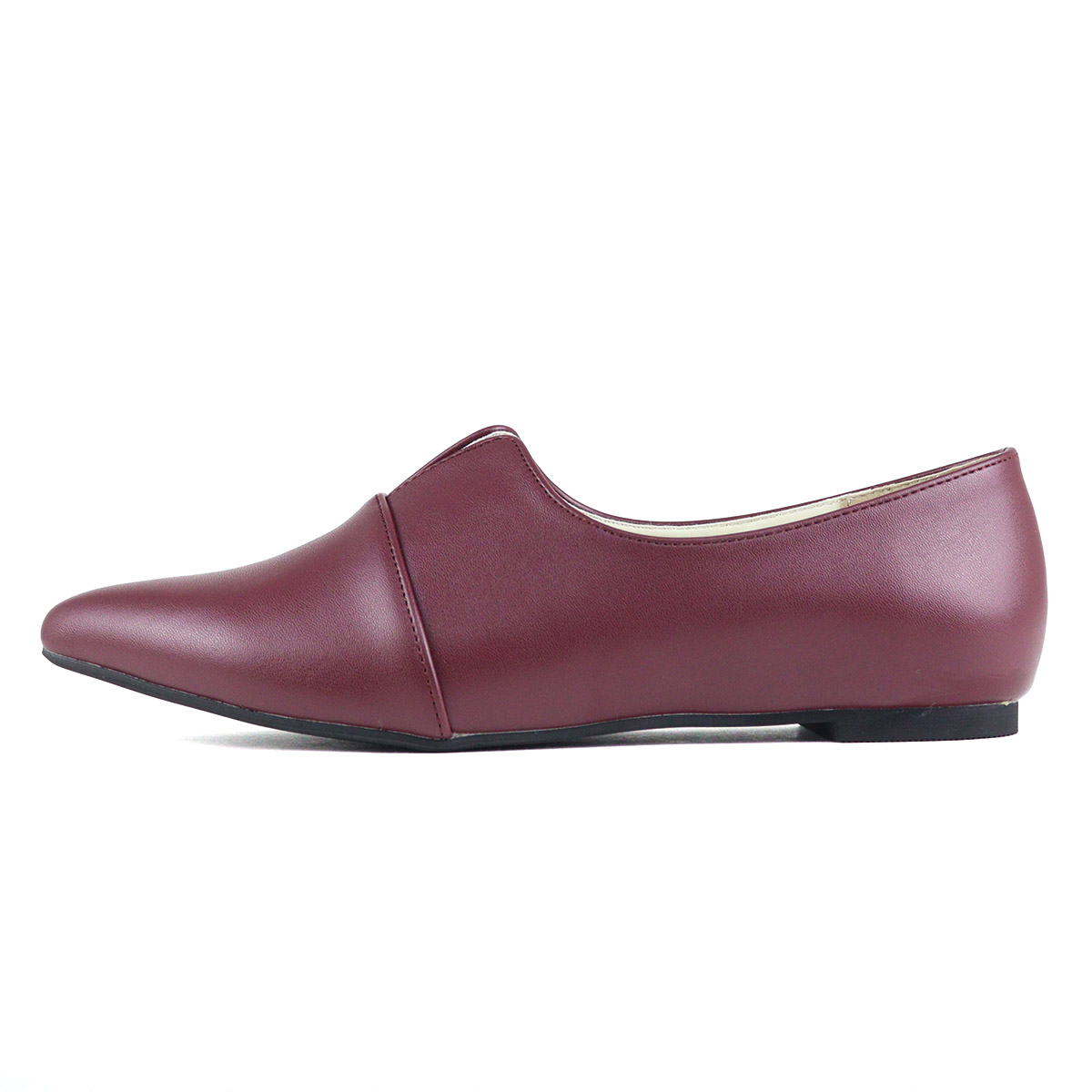 楽天市場】パンプス ぺたんこ ローヒール 甲深 ポインテッドトゥ V