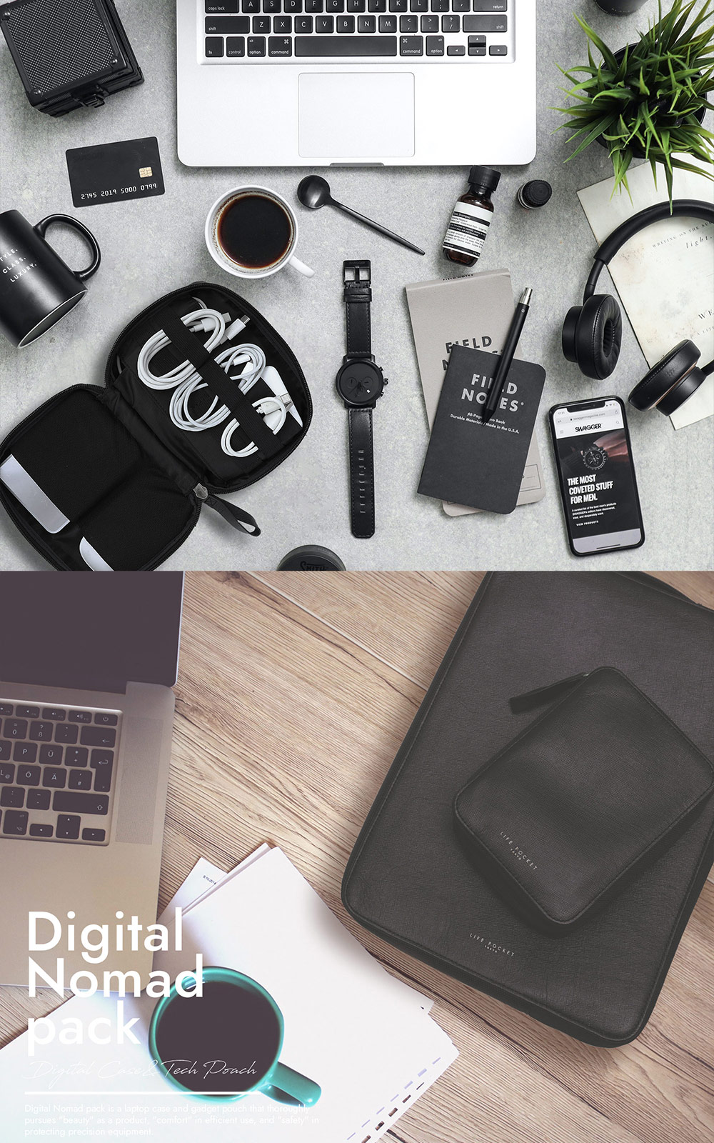 楽天市場】360°超強保護 PCバッグ 本革 LIFE POCKET Digital Nomad