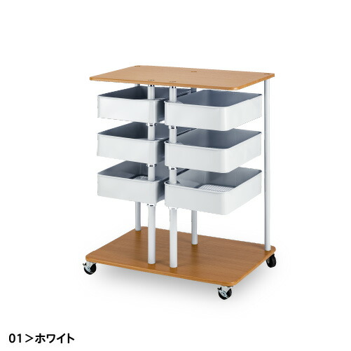 楽天市場】【回転する収納トレイが3段×2列】キッチン リビング ワゴン