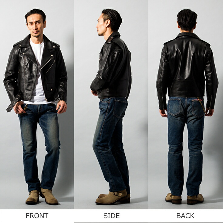 楽天市場】Horn Works 本革 ダブルライダースジャケット メンズ ホーン