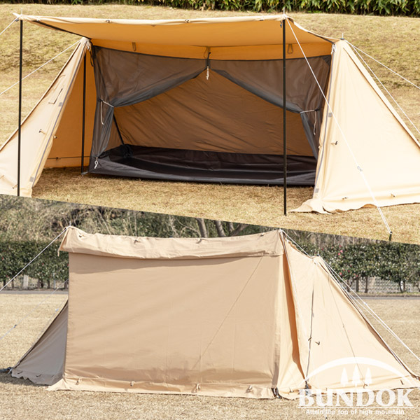 楽天市場】【送料無料】BUNDOK ソロベースEX サンドベージュ フロント