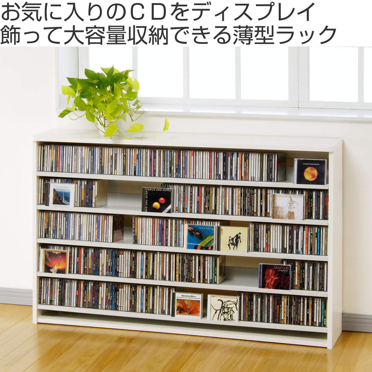 楽天市場】CDラック 幅139.2cm 5段 大量収納ストッカー （ ラック 棚