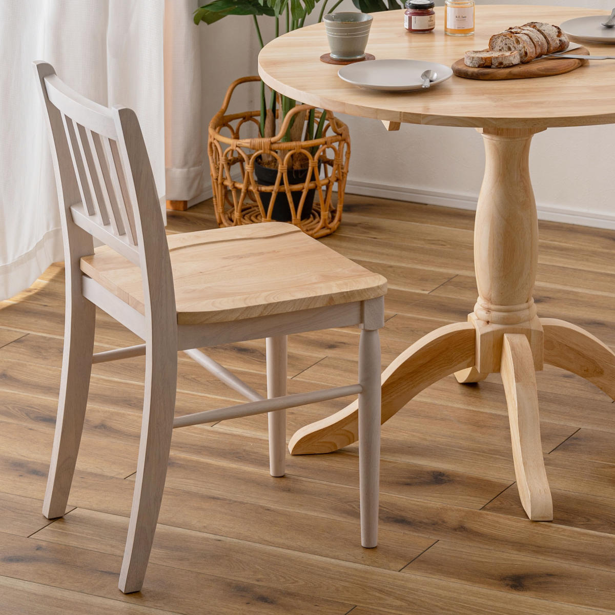 楽天市場】ダイニングチェア 座面高45cm フレンチカントリー風 （ 天然