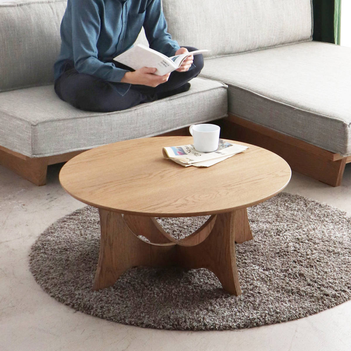 楽天市場】ローテーブル 丸型 高さ36cm センターテーブル メディチ