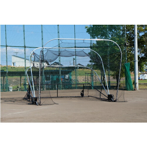 楽天市場】【法人限定】バッティングケージ スチール製 移動式 防球