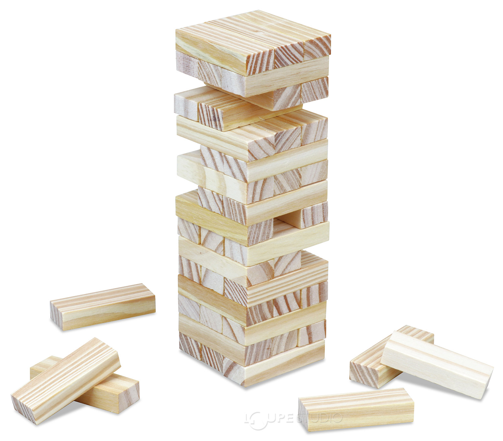 楽天市場】木製積木ゲーム 知育玩具 積み木 48ピース バランスゲーム