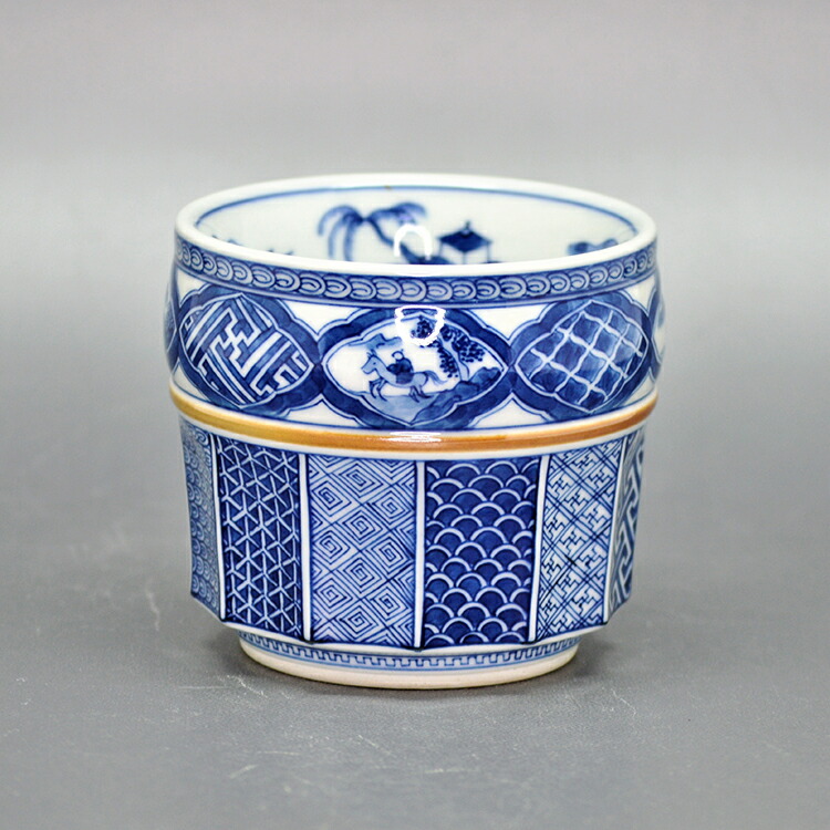 楽天市場】茶碗 染付胴締 染付山水鎬 祥瑞沓型 祥瑞山水文 祥瑞州浜