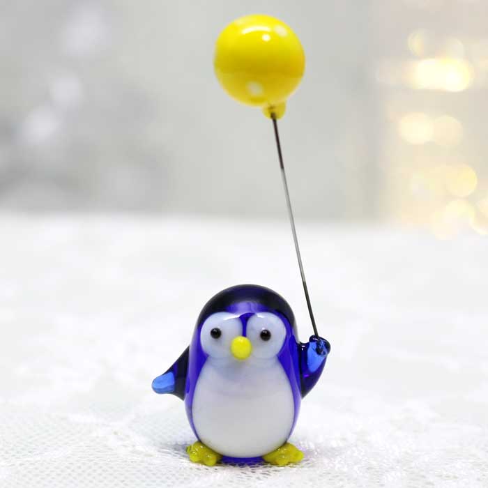 楽天市場】ガラス細工 ペンギンとバルーン ペンギン ぺんぎん バルーン