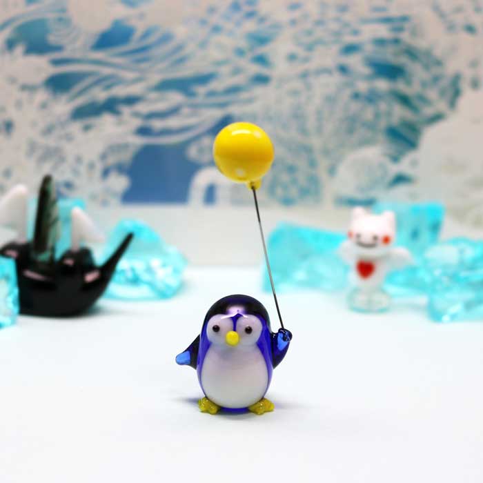 楽天市場】ガラス細工 ペンギンとバルーン ペンギン ぺんぎん バルーン