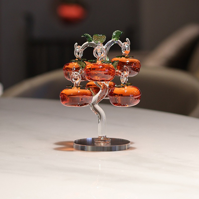 楽天市場】k9クリスタルガラス 水晶置物 柿 水晶樹 クリスタルツリー