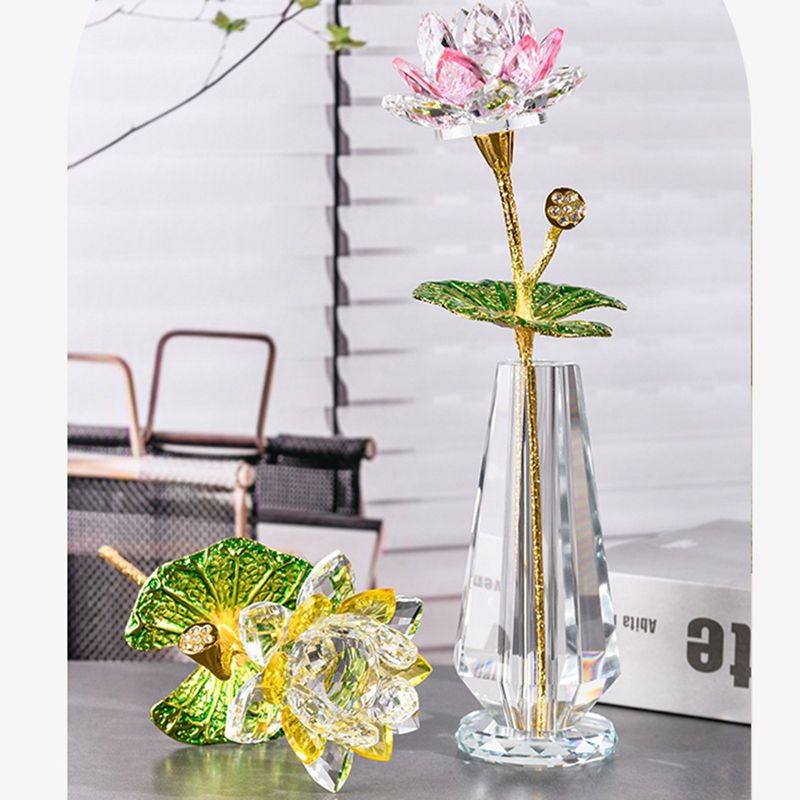 楽天市場】クリスタルガラス 水晶玉 蓮の花 ロータス 花瓶付き k9 水晶
