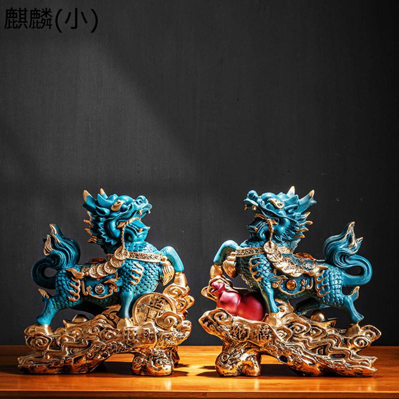 楽天市場】麒麟 キリン 置物 金運アップ 招財 風水置物 動物像 彫刻