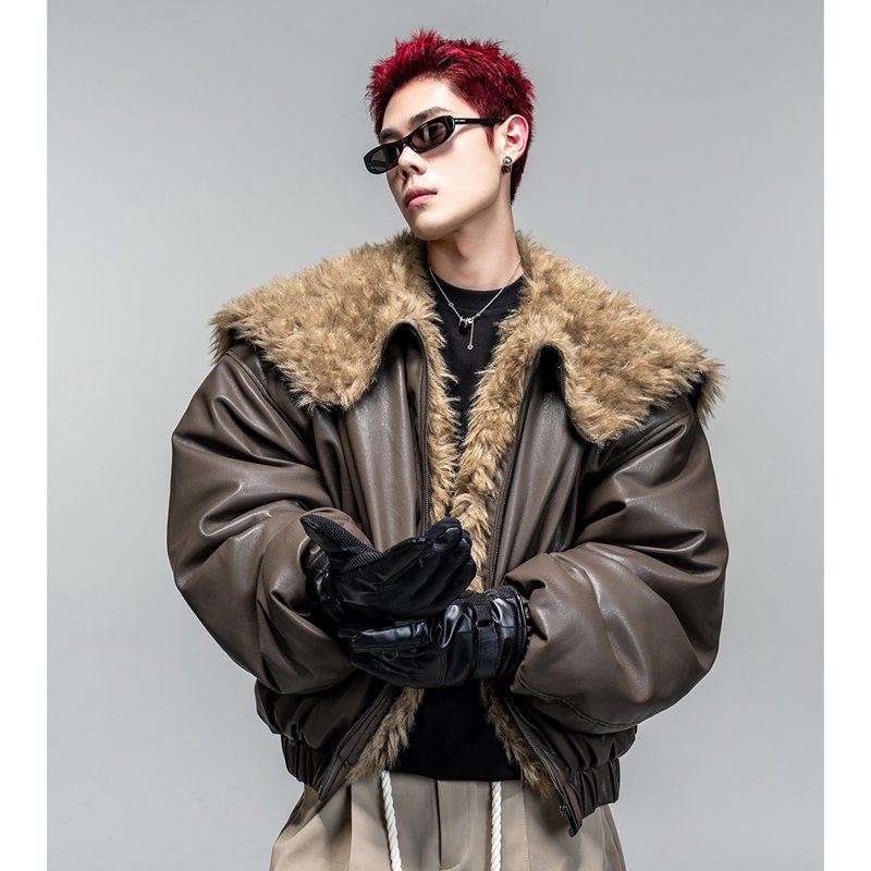 楽天市場】レザーコート レザージャケット 毛皮コート メンズ フード