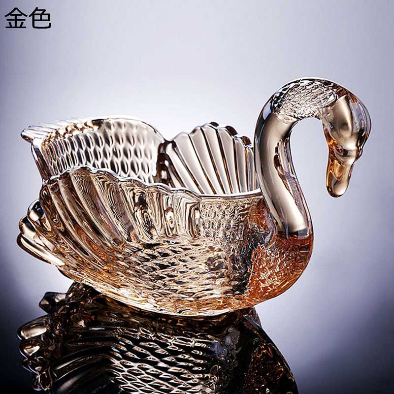 楽天市場】フルーツボウル クリスタル スワン 白鳥フルーツプレート