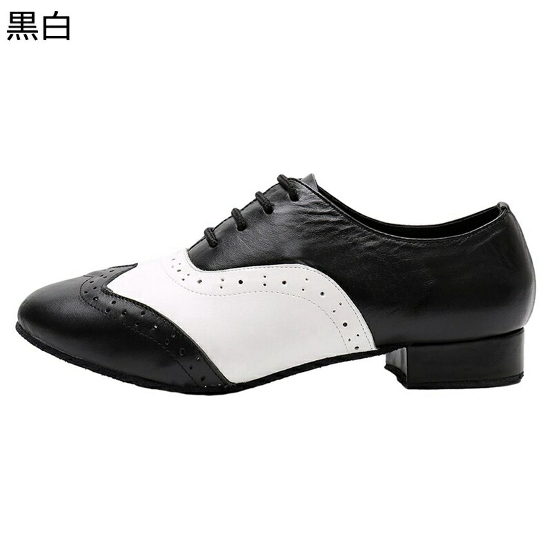 楽天市場】メンズ 社交ダンスシューズ ダンスシューズ PUレザー 黒白