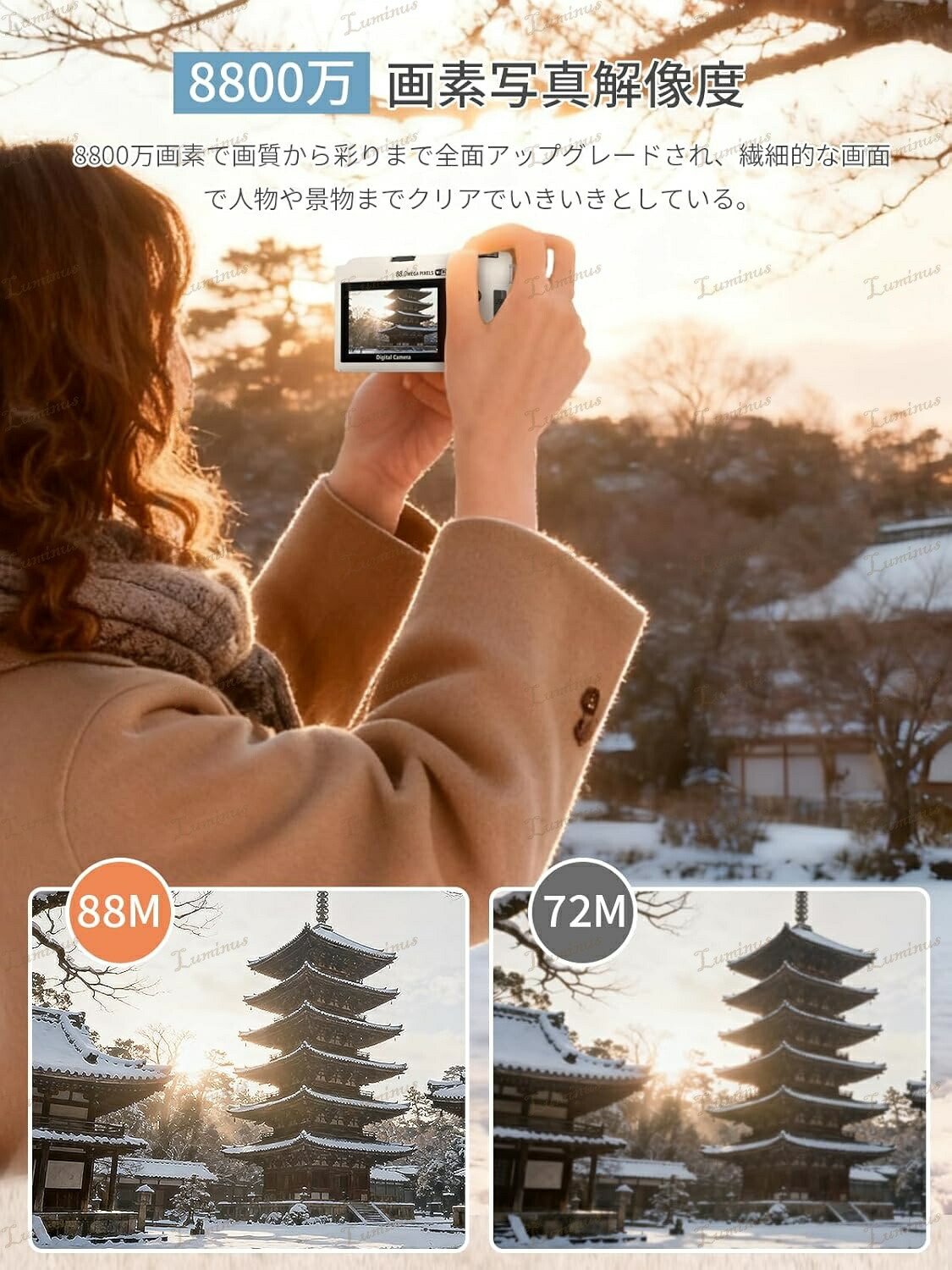 楽天市場】【SNSで話題！】デジカメ デジタルカメラ 8k 8800画素 18倍