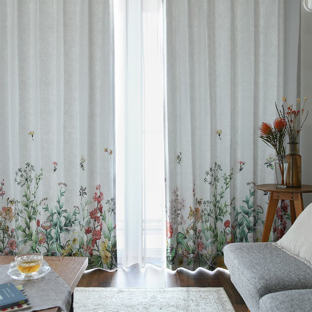 楽天市場】花柄 カーテン 3級遮光 遮光カーテン おしゃれ かわいい