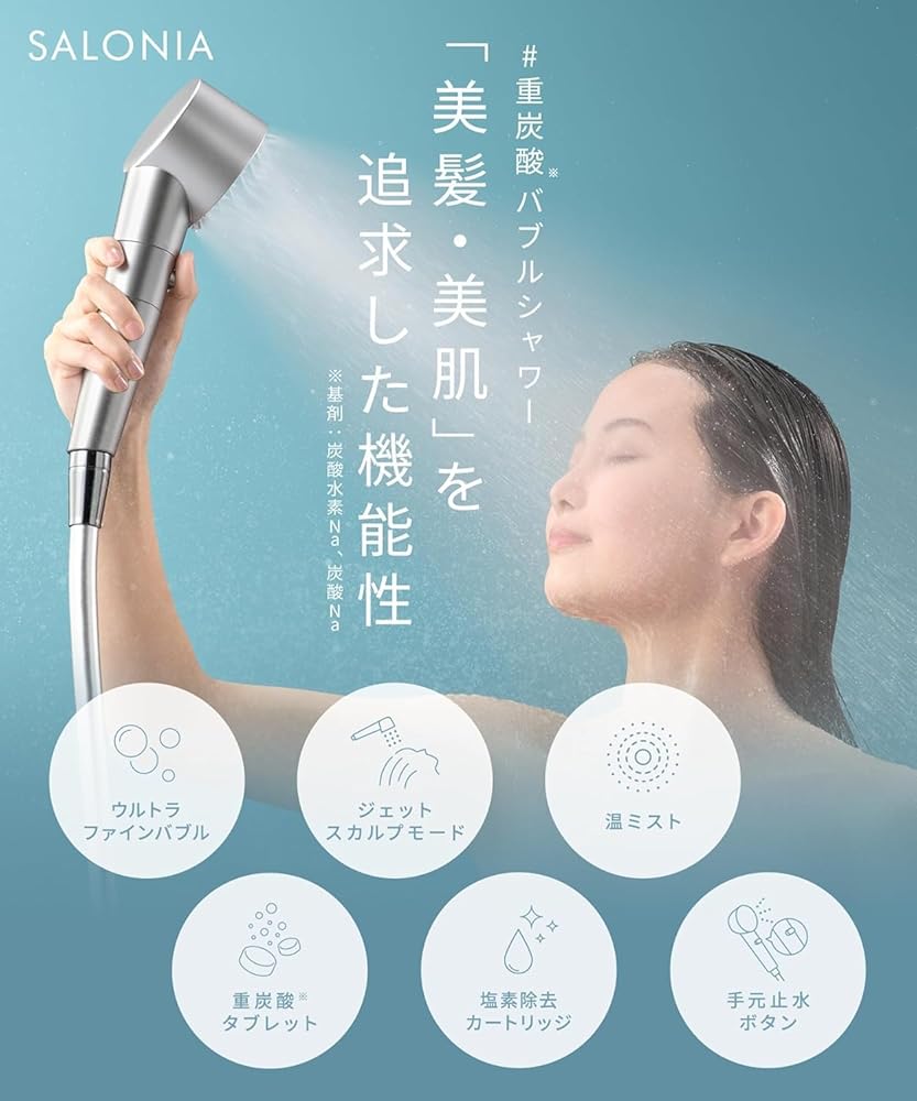 楽天市場】SALONIA サロニア シャワーヘッド ファインバブルクリア