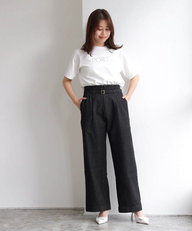 楽天市場】≪アウトレット≫【返品不可】ベルト付きタックデニム