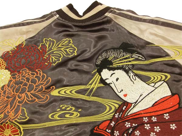 楽天市場】花旅楽団 スカジャン SSJ-516 芸者柄 スクリプト メンズ