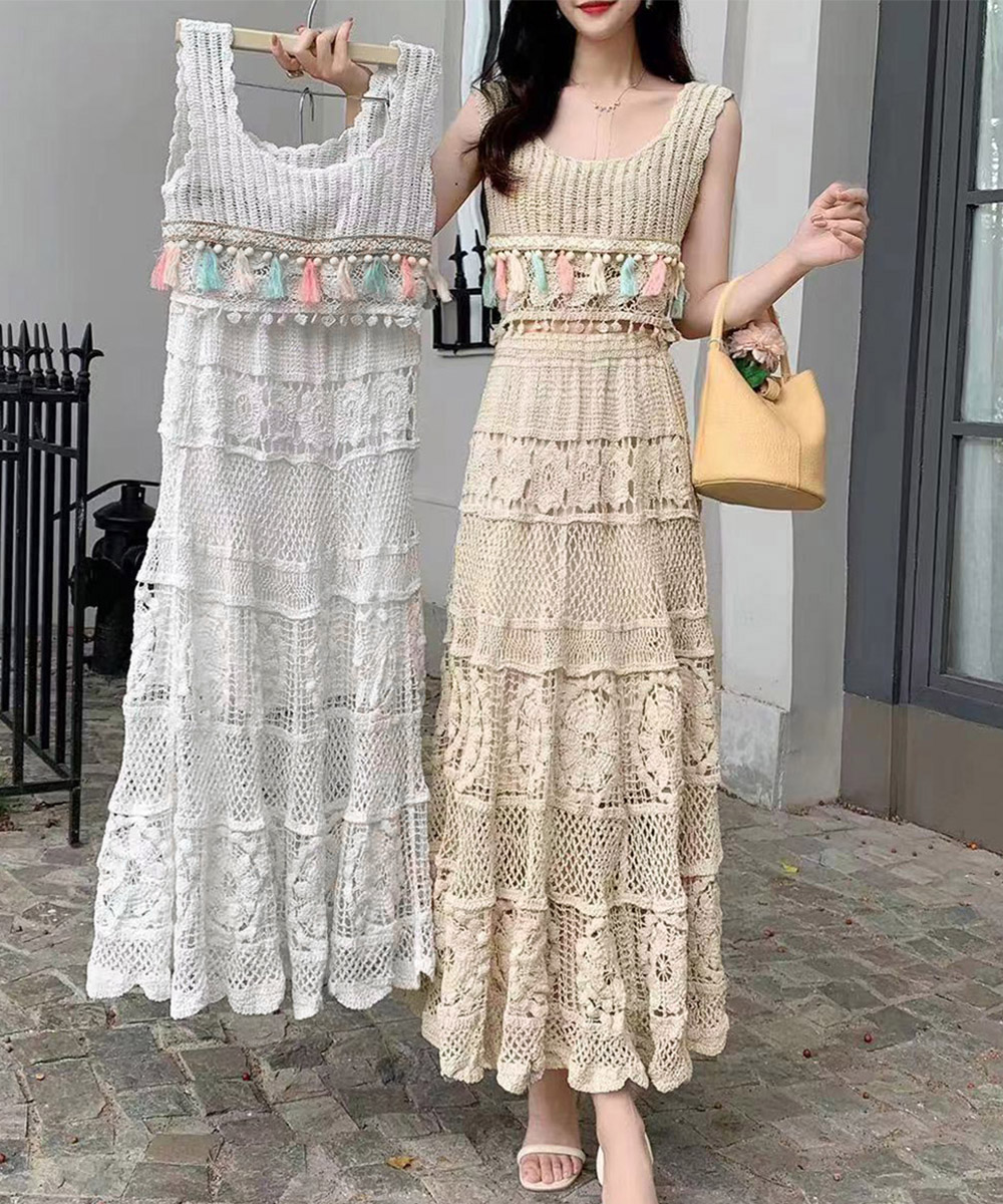 楽天市場】トップス スカート 上下セットアップ ワンピース風 クロシェ