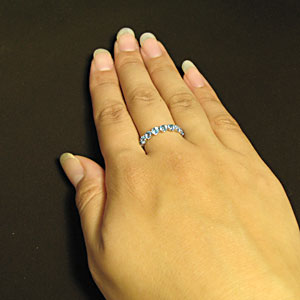 楽天市場】ハーフエタニティリング ブルートパーズ 3mm 指輪 10k K10